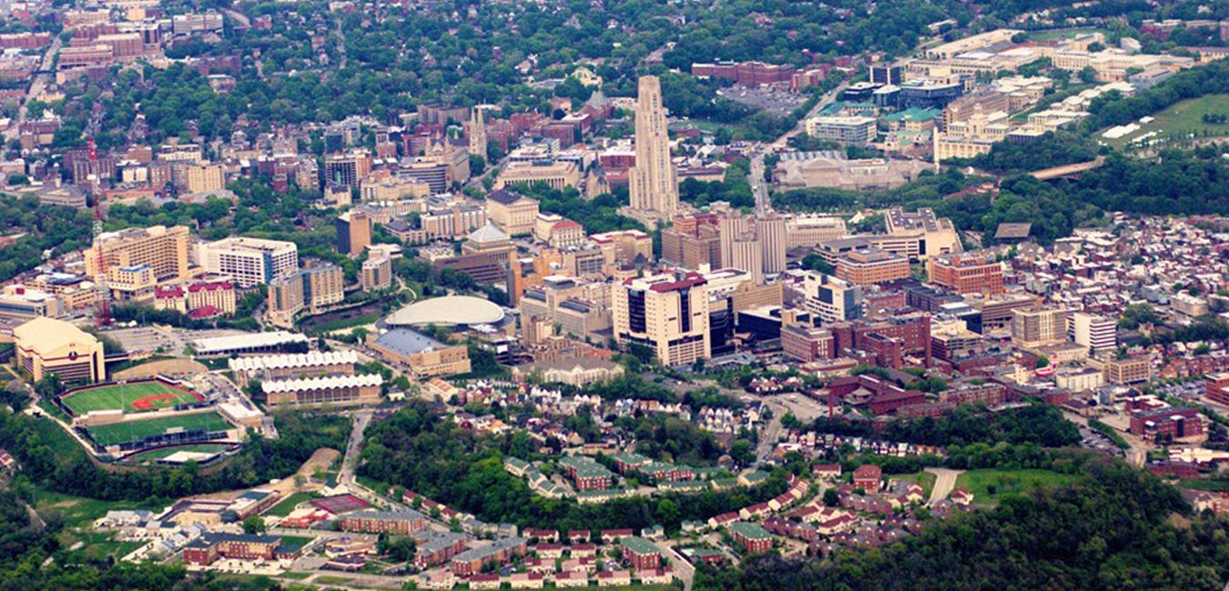 Aerial view of Pitt campus