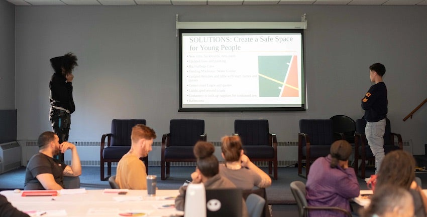 Presentation in a classroom