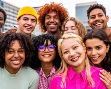 Young adults smiling