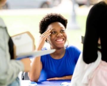 Student smiling